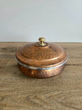 Copper Indian Serving Dish with Lid.